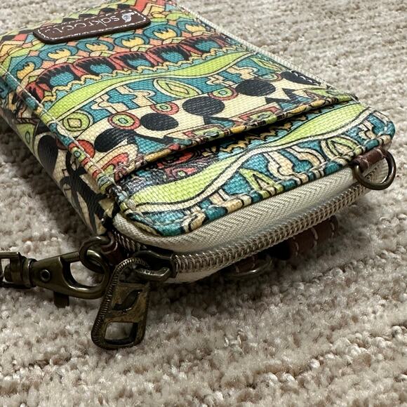 Sak Sakroots Wallet Smartphone Wristlet Bag Multicolor Pattern - Picture 3 of 14